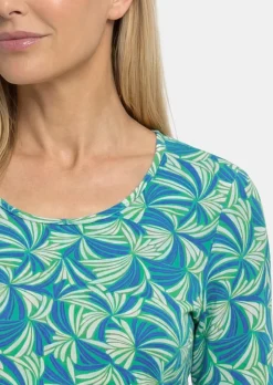 T-shirt en viscose avec motif feuilles