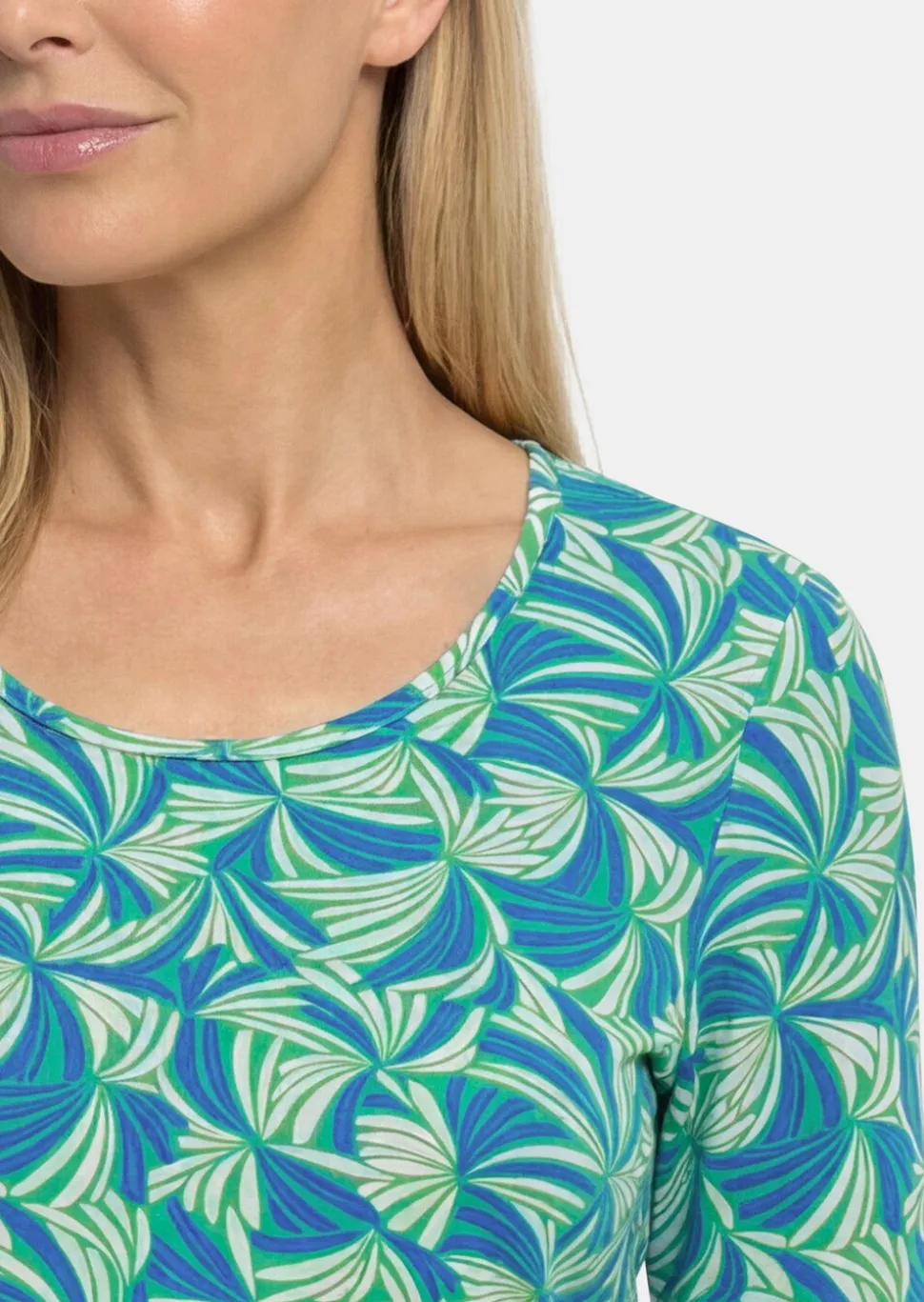 T-shirt en viscose avec motif feuilles