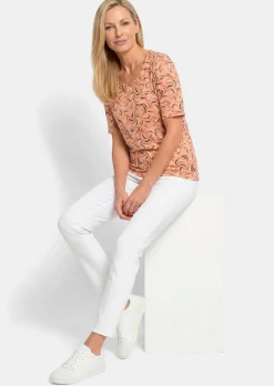 T-shirt en viscose avec un imprimé all-over frais