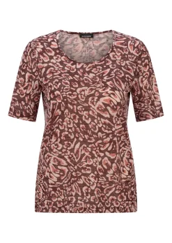 T-shirt en viscose avec un imprimé floral abstrait