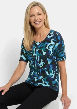 T-shirt en viscose avec un imprimé artistique