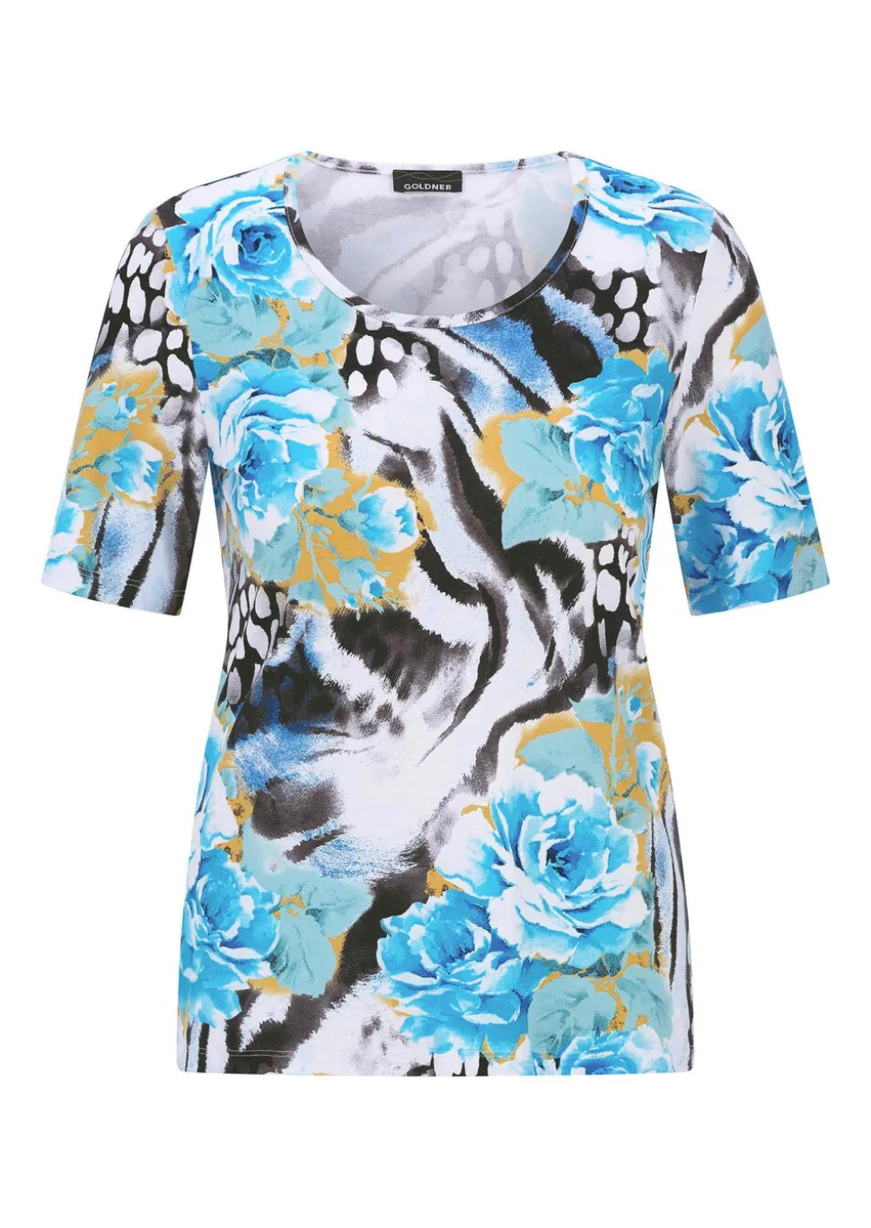 T-shirt en viscose avec un mélange de motifs attrayant