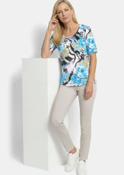 T-shirt en viscose avec un mélange de motifs attrayant