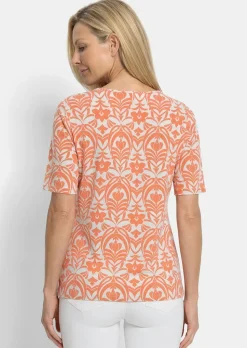 T-shirt en viscose avec un motif ornemental féminin