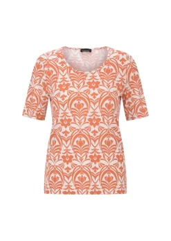 T-shirt en viscose avec un motif ornemental féminin