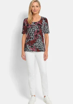 T-shirt en viscose avec un motif abstrait effet fourrure