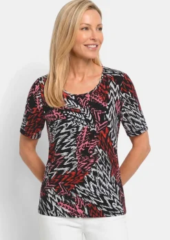 T-shirt en viscose avec un motif abstrait effet fourrure