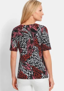 T-shirt en viscose avec un motif abstrait effet fourrure
