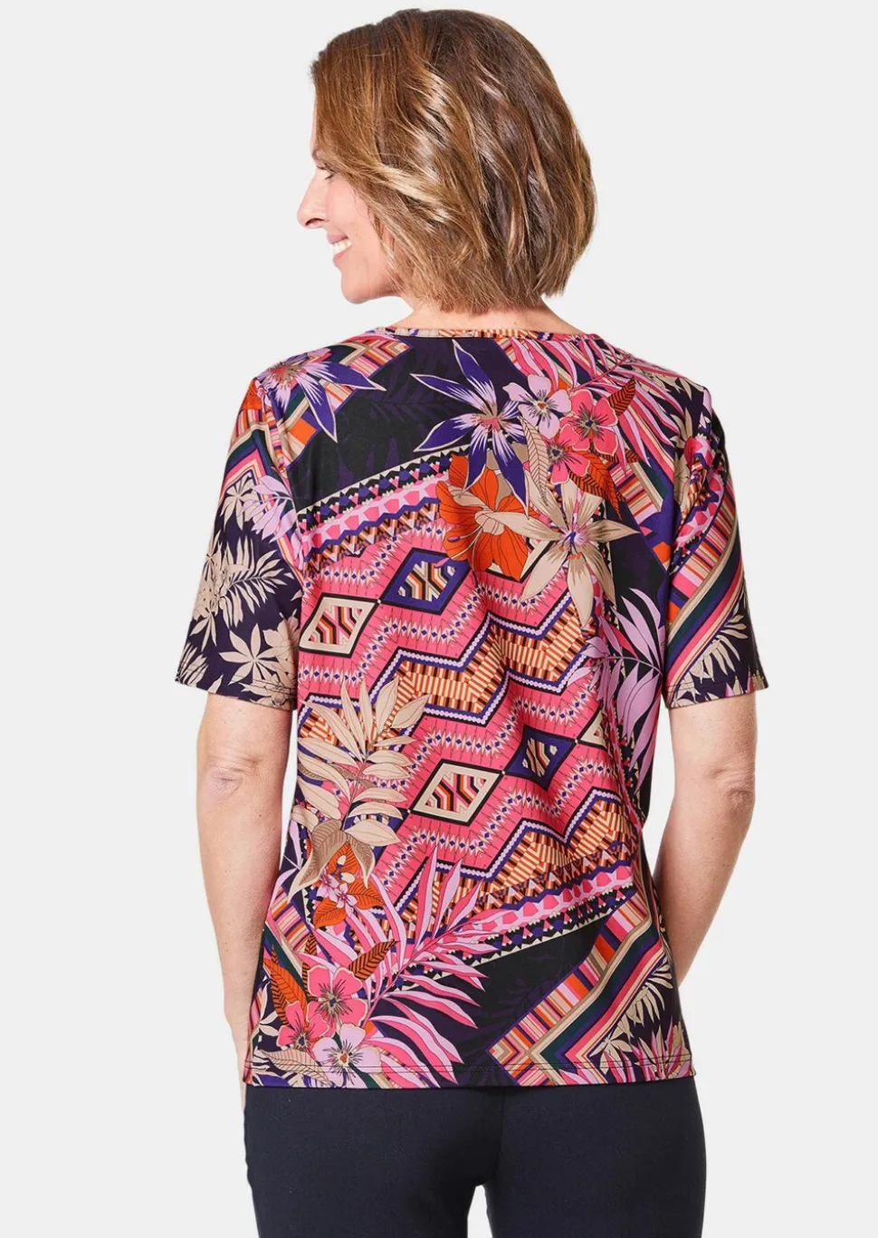 T-shirt extensible avec imprimé mode