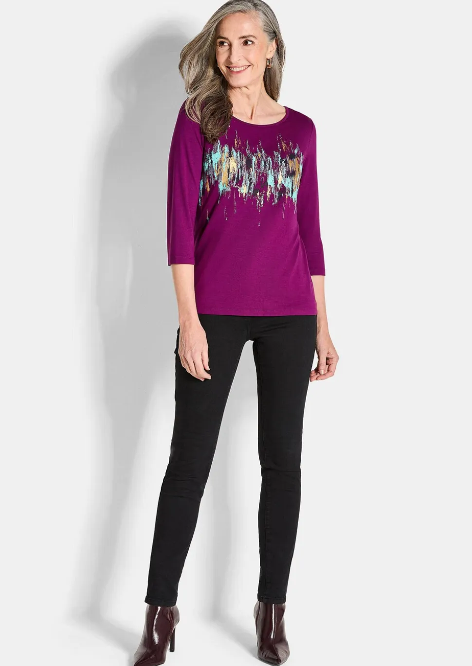 T-shirt imprimé avec effet scintillant