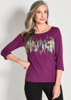 T-shirt imprimé avec effet scintillant