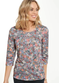 T-shirt imprimé à manches 3/4