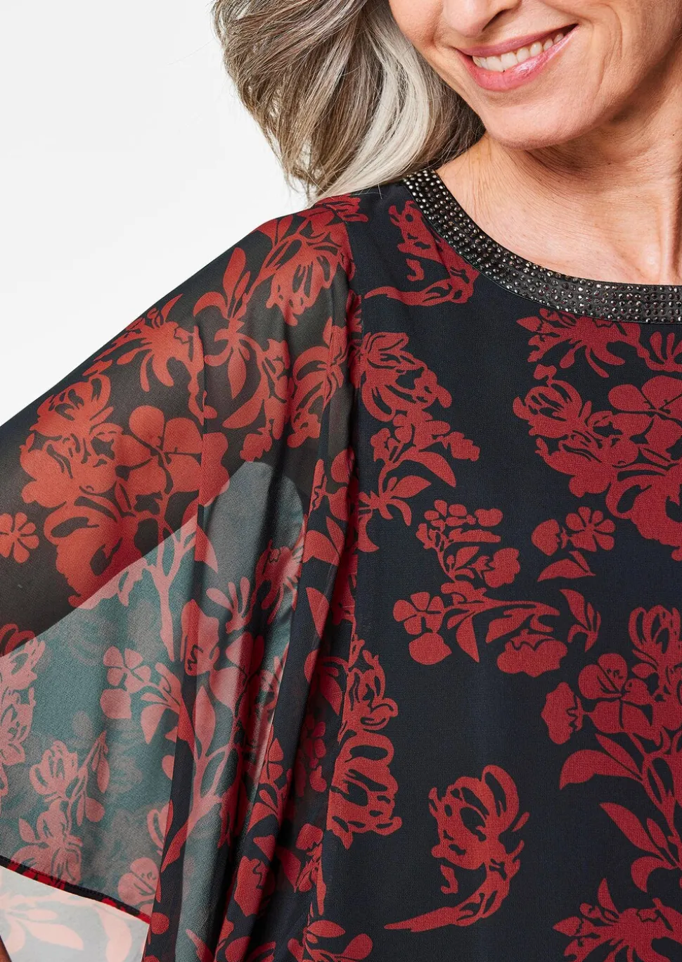 T-shirt à manches larges en mousseline