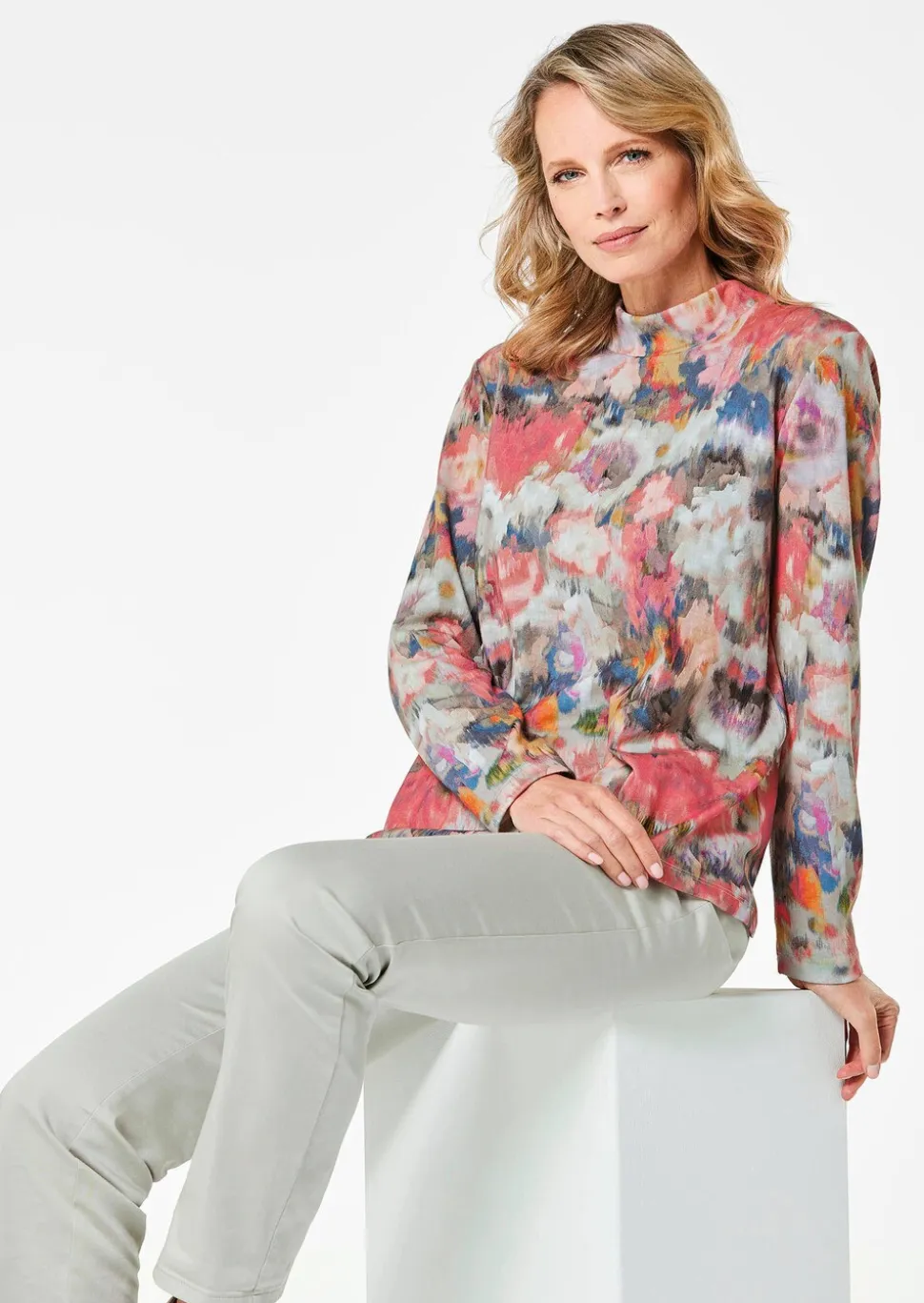 T-shirt manches longues avec col montant