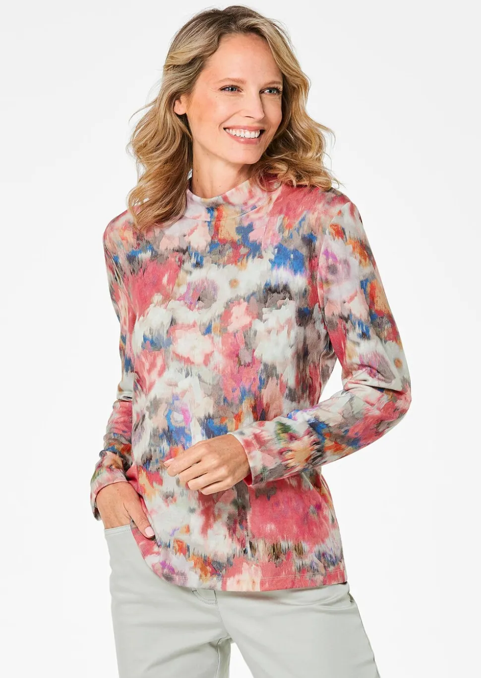 T-shirt manches longues avec col montant