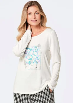 T-shirt à manches longues avec imprimé pailleté