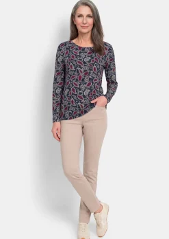 T-shirt à manches longues avec motif cachemire