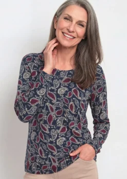 T-shirt à manches longues avec motif cachemire