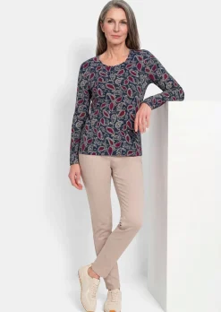 T-shirt à manches longues avec motif cachemire