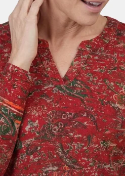 T-shirt à manches longues avec motif cachemire