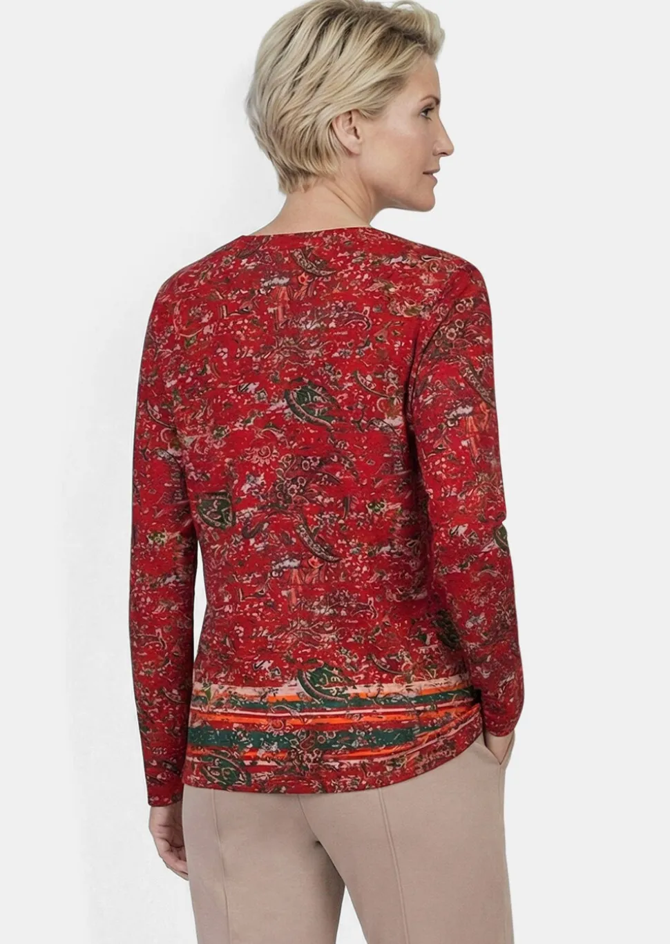 T-shirt à manches longues avec motif cachemire