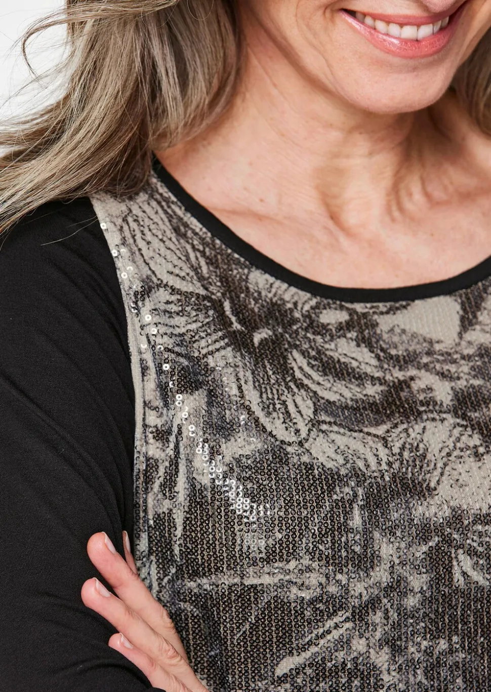 T-shirt manches longues à paillettes
