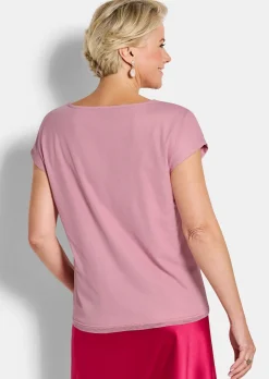T-shirt raffiné en étoffe filet pailletée