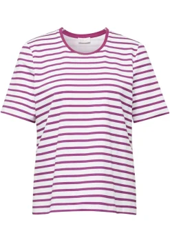T-shirt rayé à manches coudes