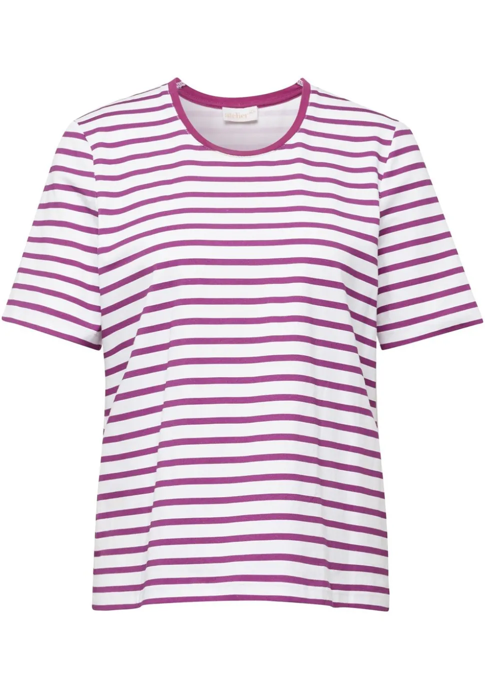 T-shirt rayé à manches coudes