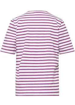 T-shirt rayé à manches coudes