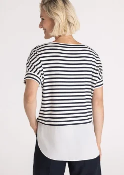 T-shirt à rayures avec base rapportée