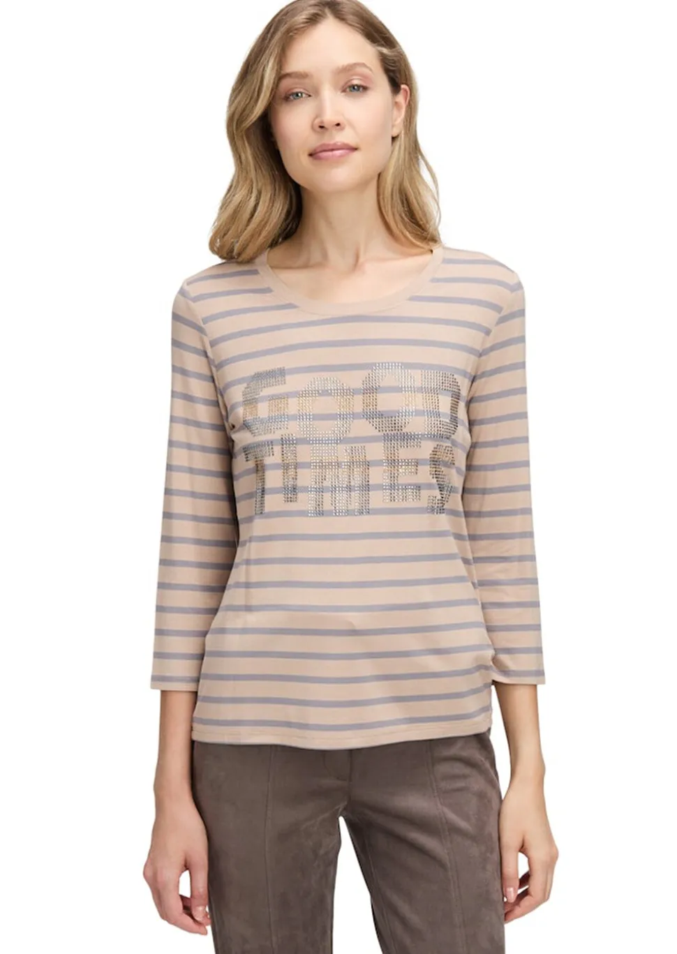 T-shirt à rayures avec imprimé scintillant