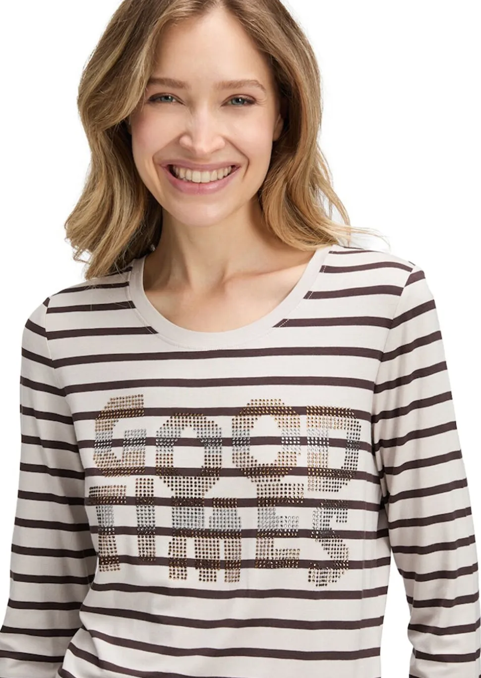T-shirt à rayures avec imprimé scintillant