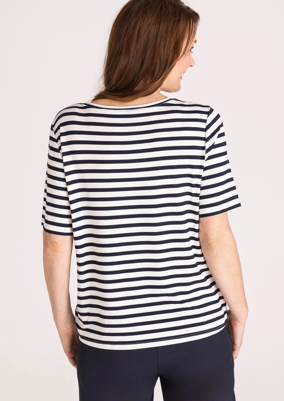 T-shirt à rayures avec motif sur le devant