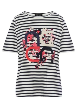 T-shirt à rayures avec motif sur le devant
