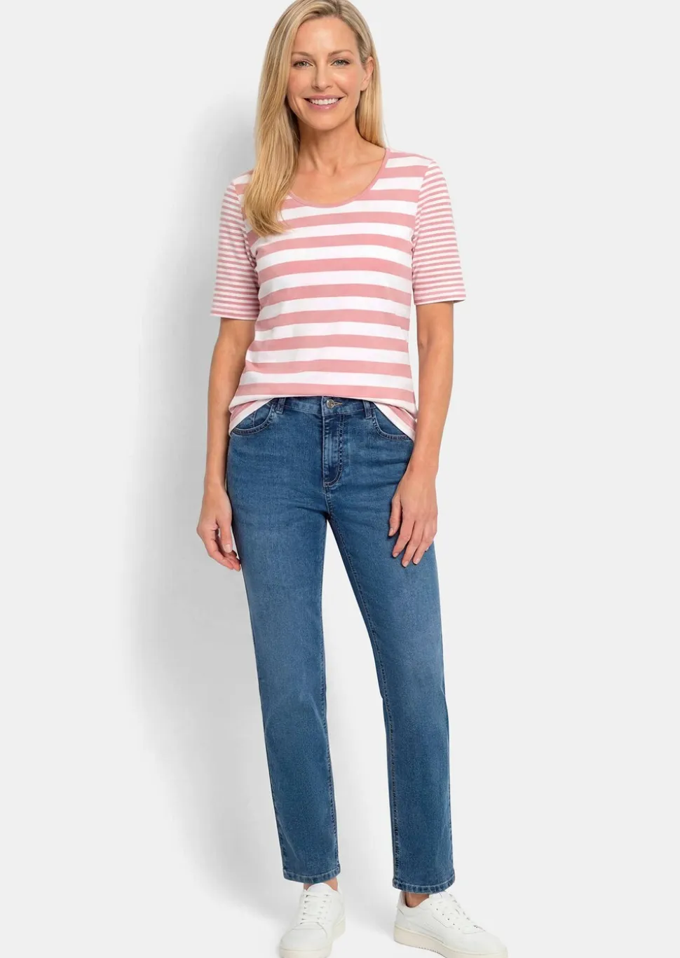 T-shirt à rayures en doux mélange de coton