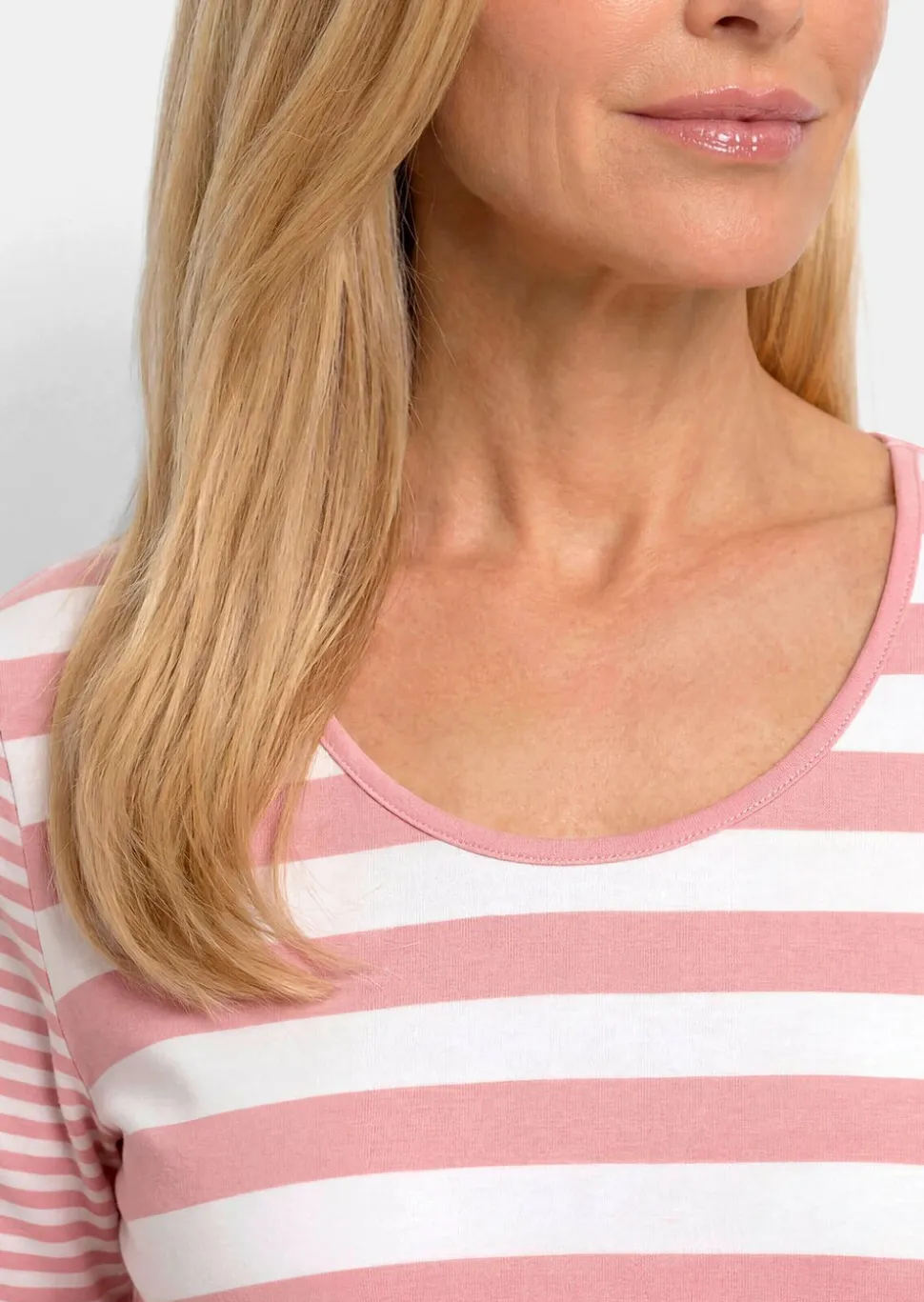 T-shirt à rayures en doux mélange de coton
