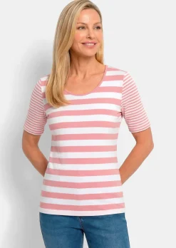 T-shirt à rayures en doux mélange de coton