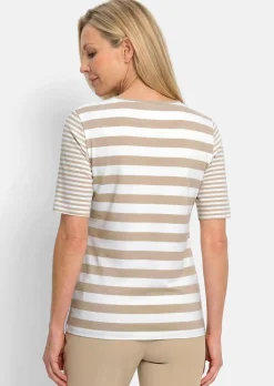 T-shirt à rayures en doux mélange de coton