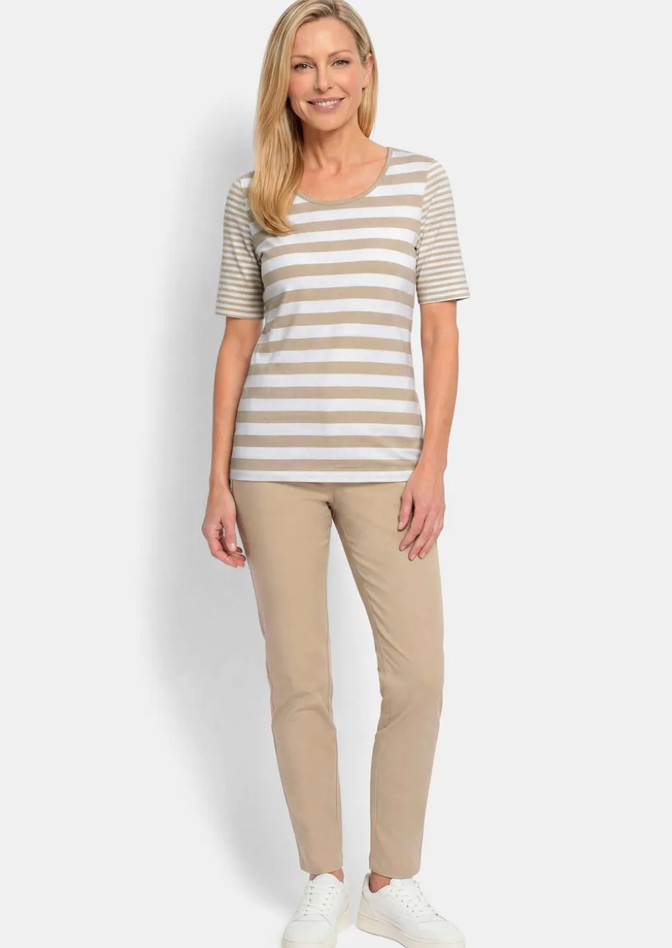 T-shirt à rayures en doux mélange de coton