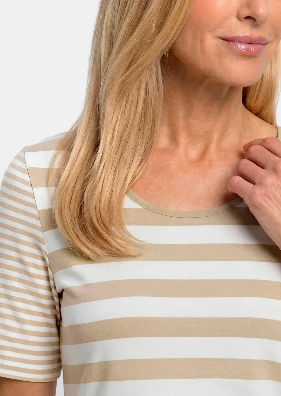 T-shirt à rayures en doux mélange de coton