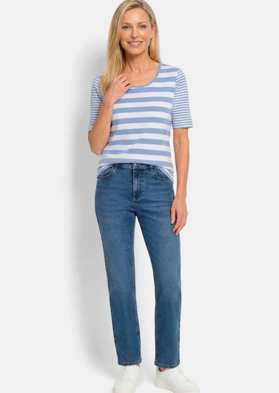 T-shirt à rayures en doux mélange de coton