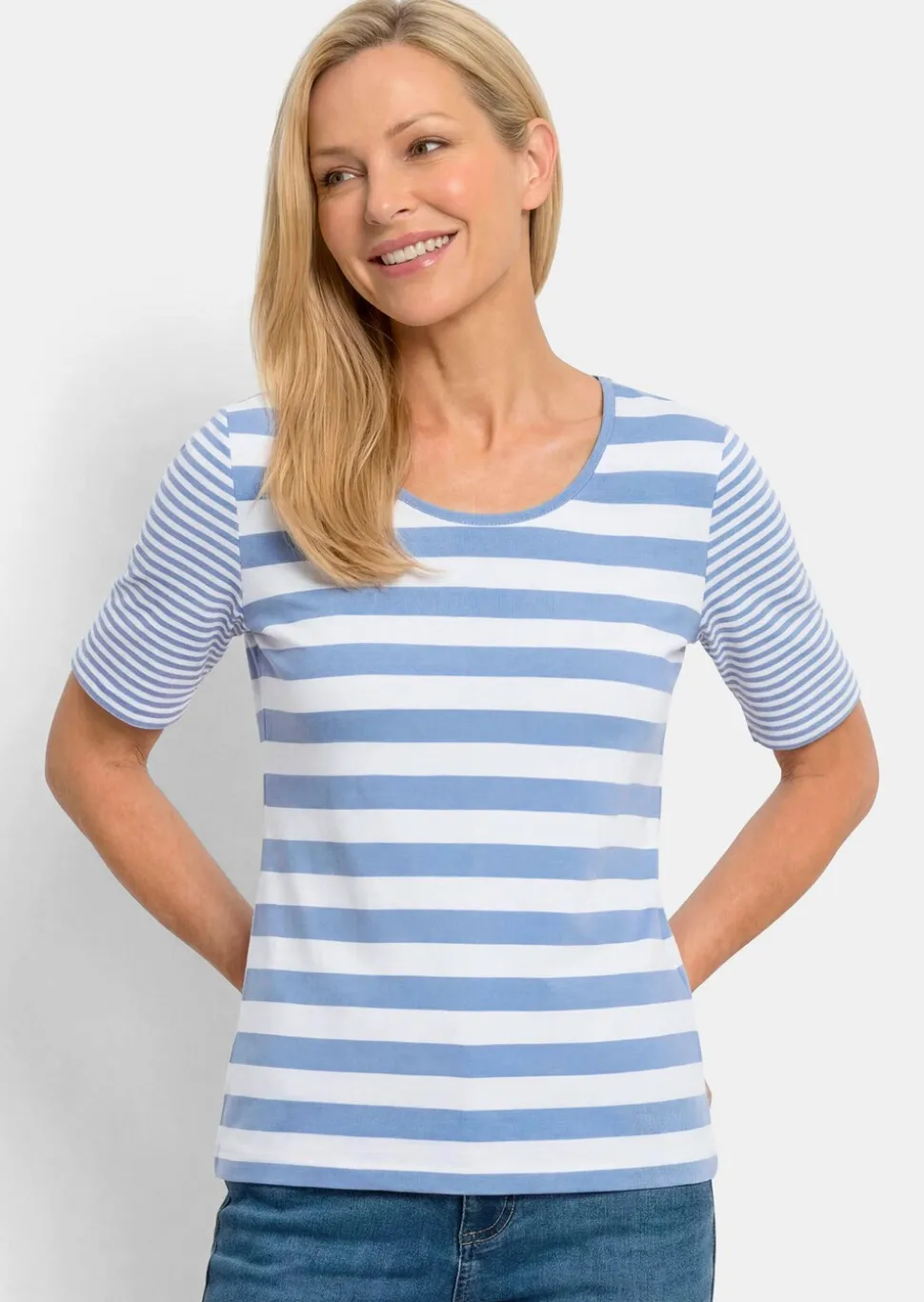 T-shirt à rayures en doux mélange de coton