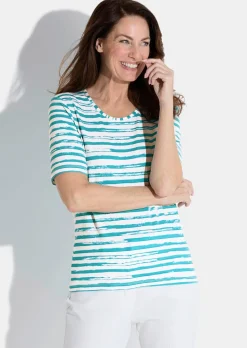 T-shirt à rayures en jersey de viscose