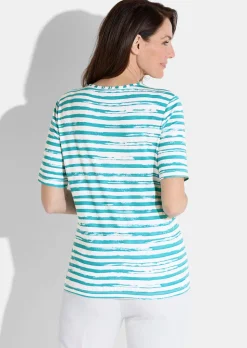 T-shirt à rayures en jersey de viscose