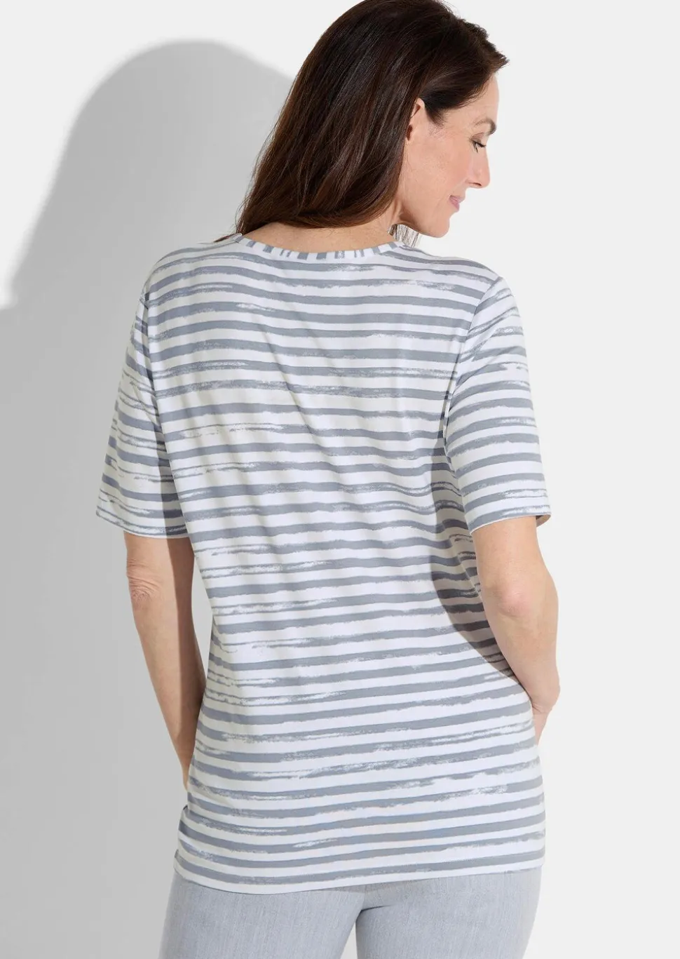 T-shirt à rayures en jersey de viscose
