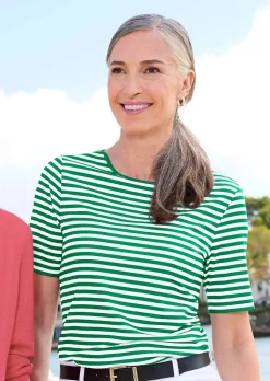 T-shirt à rayures en jersey de viscose