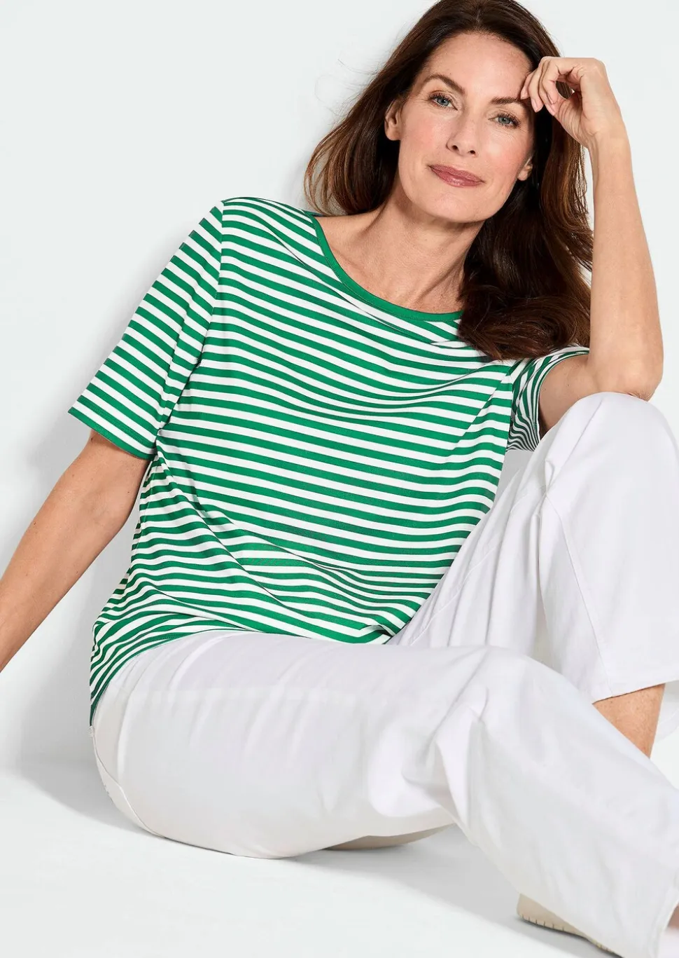 T-shirt à rayures en jersey de viscose