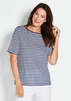 T-shirt à rayures en jersey de viscose