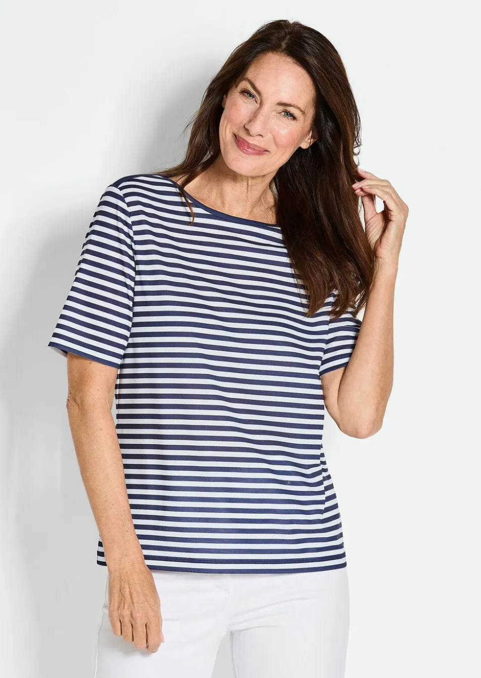 T-shirt à rayures en jersey de viscose